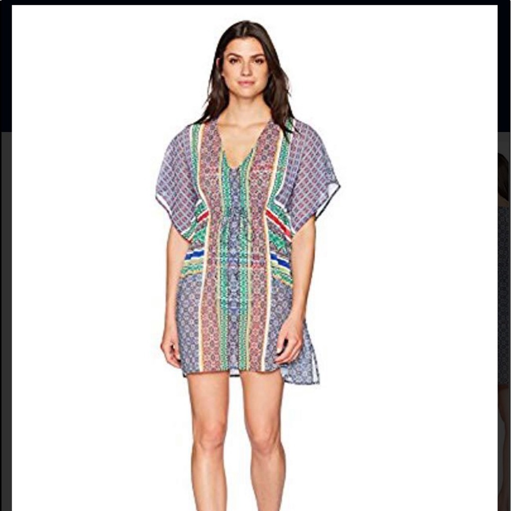 Coastal blue swim coverup